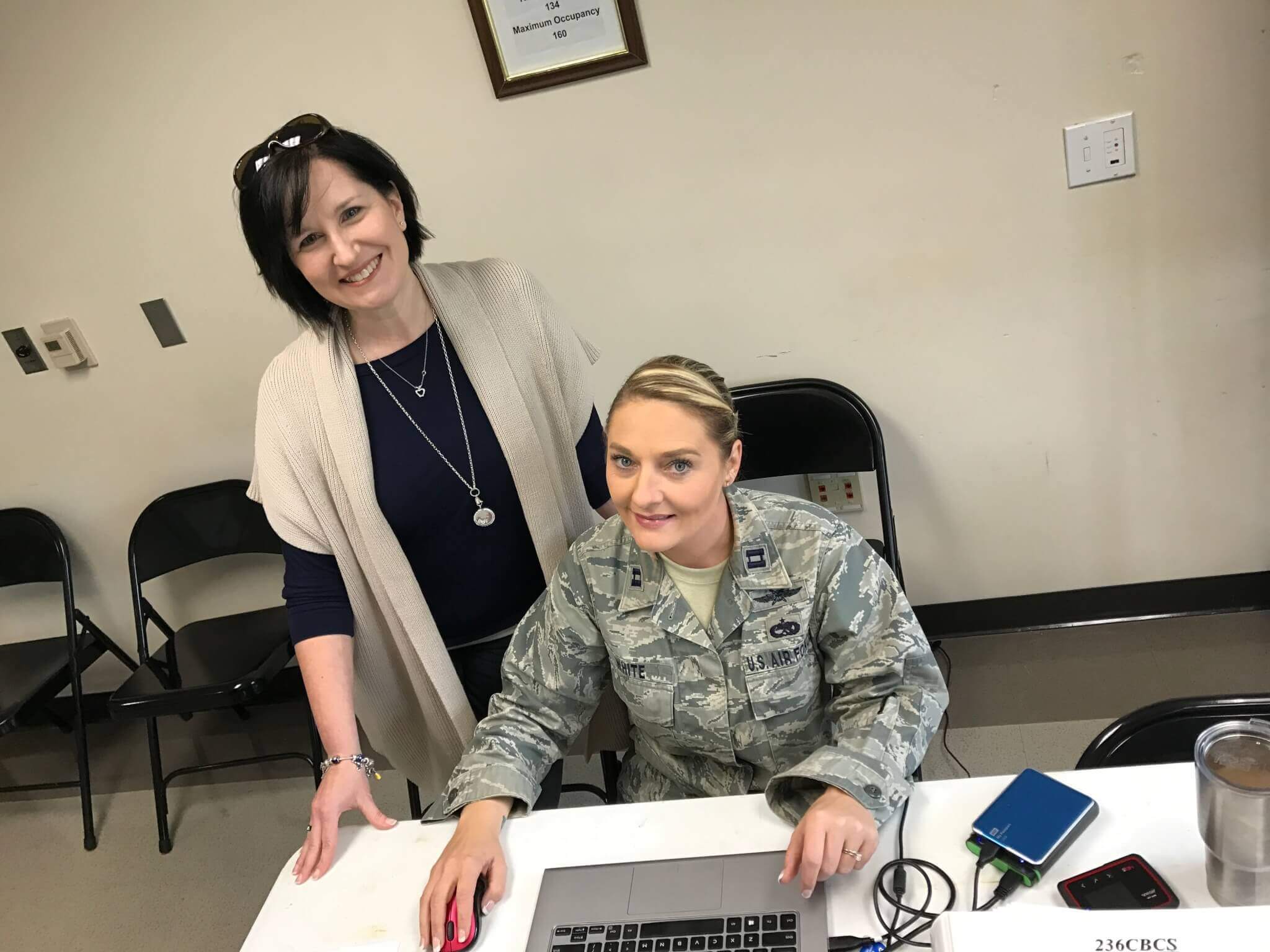 Danielle Trosclair, pictured with a member of the Louisiana National Guard, is the program manager for the National Guard Employment Network. Submitted photo.