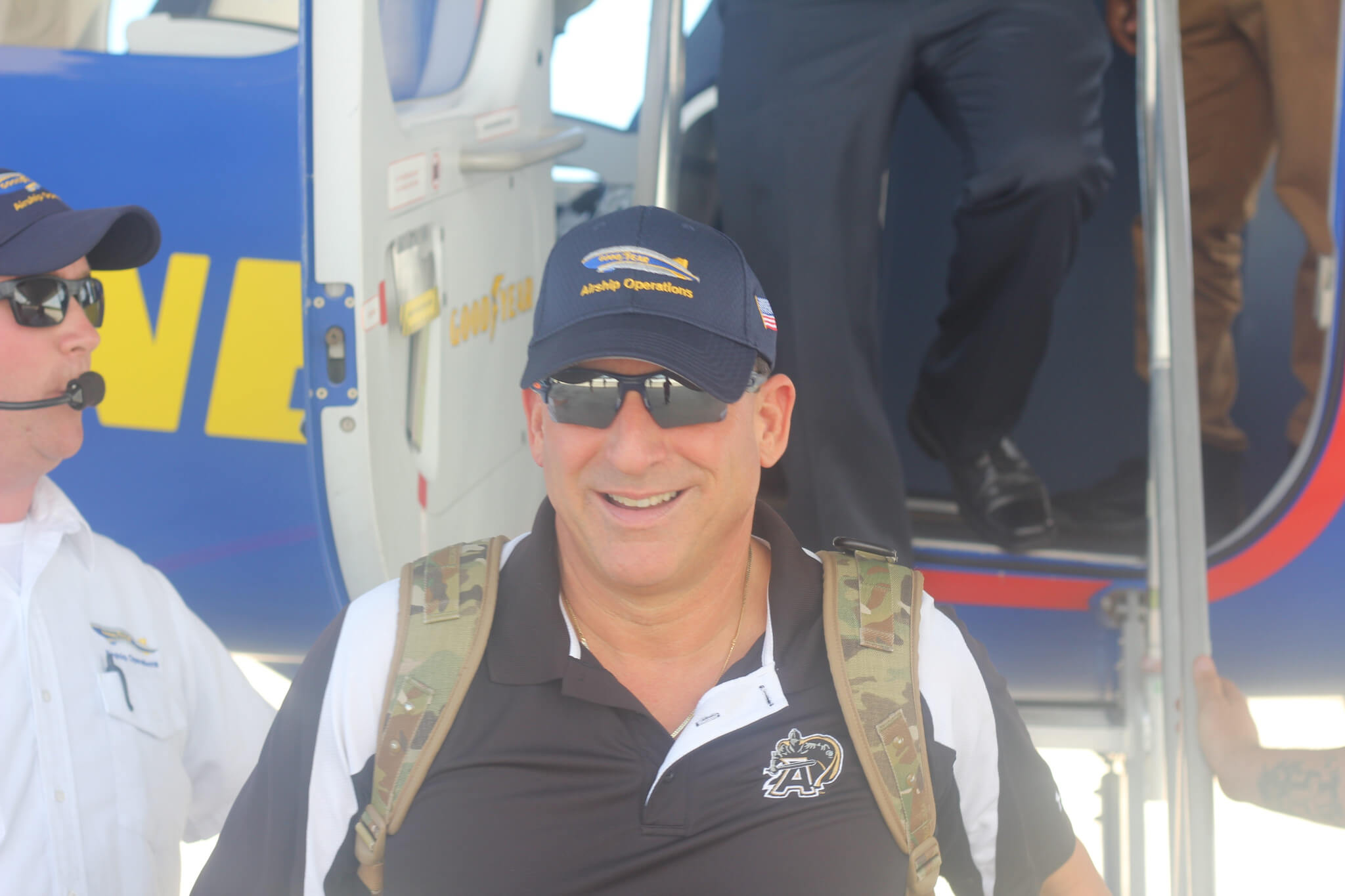 Army veteran, Rob Vicci, after his trip on the Goodyear Blimp