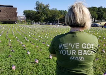 IAVA recently placed flags on the National Mall in DC representing each veteran life lost to suicide this year. Photo courtesy of Flickr.