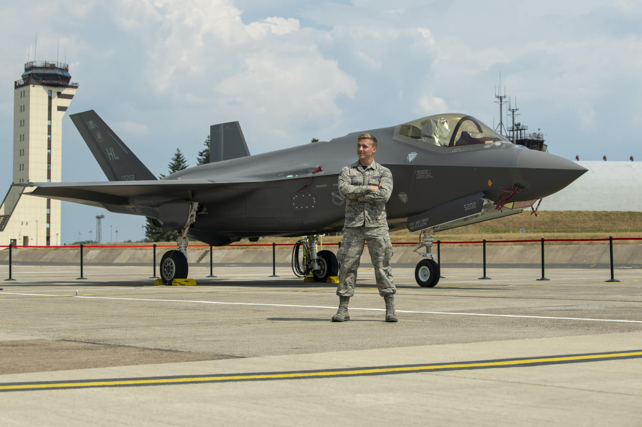 Senior Airman Colby Cook is a F-35 crew chief in the Air Force Reserve. Photo by  Airman 1st Class Branden Rae.