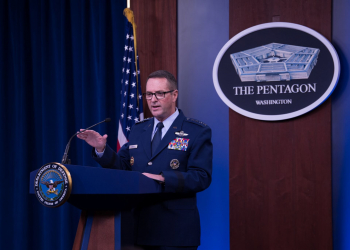 Chief of the National Guard Bureau Air Force Gen. Joseph L. Lengyel speaks to members of the press at the Pentagon Briefing Room. Photo by Army Staff Sgt. Nicole Mejia.
