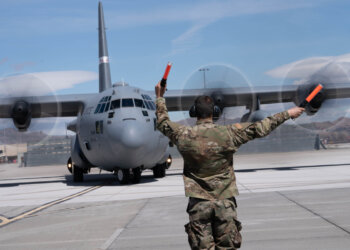 The 192nd Airlift Squadron at the Nevada Air National Guard Base hosted Wyoming's 153rd Airlift Wing this past week in order to accomplish the yearly Advanced Mountain Airlift Tactics School (AMATS) training. (U.S. Air National Guard photo by Staff Sergeant Angela Crawford)