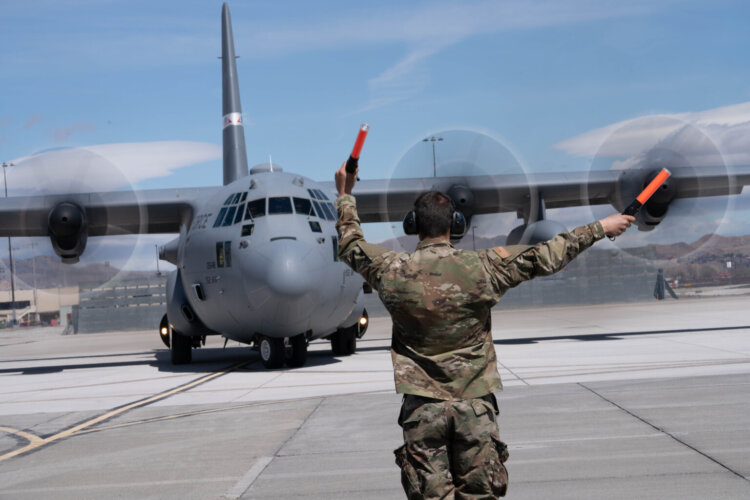 The 192nd Airlift Squadron at the Nevada Air National Guard Base hosted Wyoming's 153rd Airlift Wing this past week in order to accomplish the yearly Advanced Mountain Airlift Tactics School (AMATS) training. (U.S. Air National Guard photo by Staff Sergeant Angela Crawford)