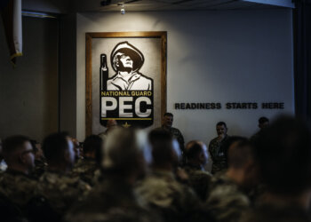 More than 800 National Guard Soldiers, Airmen, and civilian cyber professionals from around the world gather during this year’s Cyber Shield Training exercise at the Professional Education Center, Little Rock Ark., June 2-16, 2023. More than 25 states and territories will participate in the event and will make a signifiacnt milestone as members from five State Partnership Programs join forces with the National Guard cyber teams for the first time during the event. (Oklahoma National Guard Photo by Master Sgt. Mireille Merilice-Roberts)