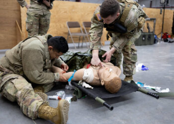 U.S. Army medics assigned to the South Carolina Army National Guard, conducts the final field training exercise during the 68 W Sustainment Course at McCrady Training Center, Eastover, S.C. Jan. 26th, 20223. The FTX culminates the 12-day course which maintains their proficiency in their skills providing tactical combat casualty care.