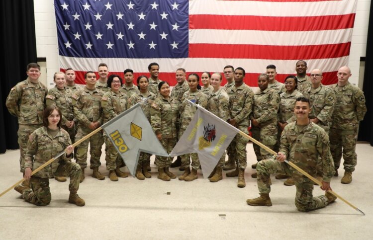 Soldiers from Nashville’s 1130th Finance Management Support Detachment pose for a photograph at the Tennessee National Guard’s Joint Forces Headquarters prior to departing Tennessee in September, on the first leg of a year-long deployment to the Middle East. Photo by Lt. Col. Darrin Haas