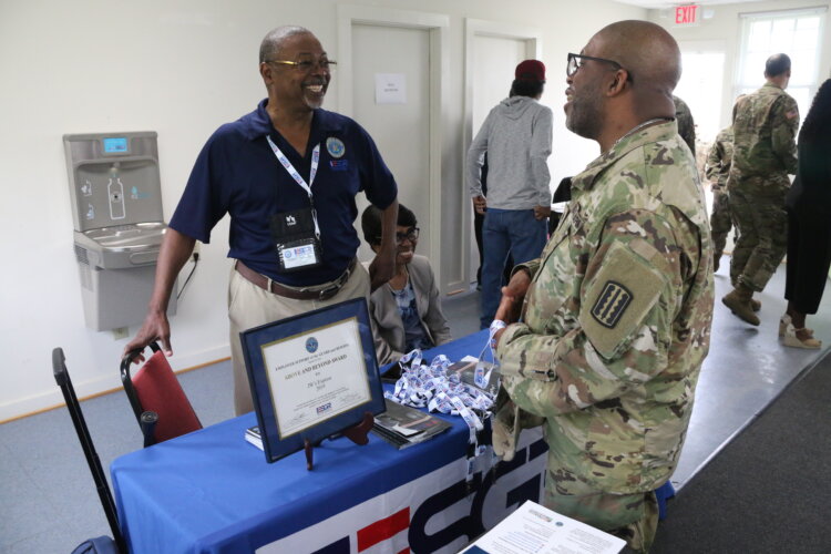 Virginia Army National Guard soldiers and their spouses attend a retirement briefing hosted by the VaARNG Retirement Services Office at the State Military Reservation in Virginia Beach, Virginia, earlier this year. Photo by A.J. Coyne