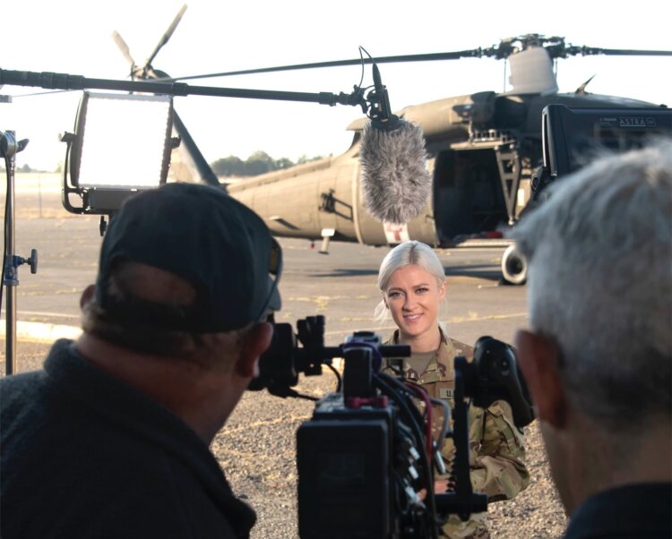 California Army National Guard 1st Lt. Jessica Burch is a UH-60 Black Hawk helicopter pilot who also keeps her eye on the sky in her civilian job as a television meteorologist in the San Francisco Bay Area. Photo By: California National Guard