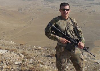 Pete Buttigieg pictured during a deployment to Afghanistan.