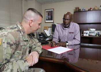 Ron Cherry with a veteran. Courtesy photo.