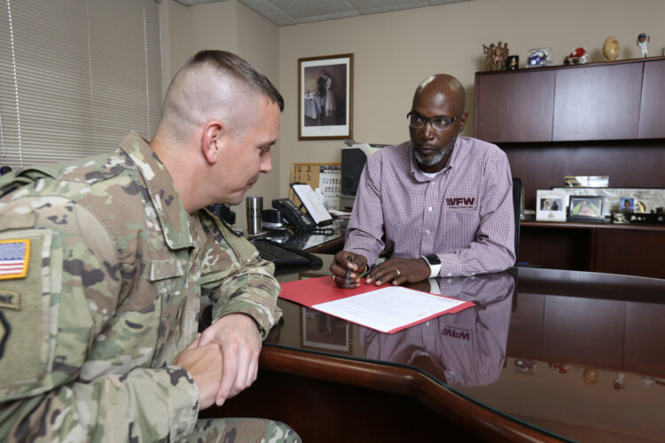 Ron Cherry with a veteran. Courtesy photo.